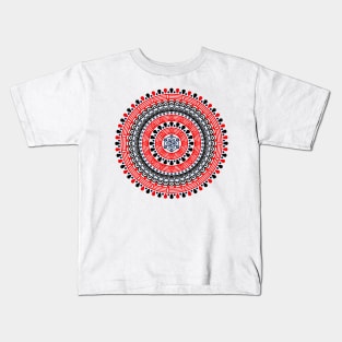 Beautiful Mandala Black and Red Kids T-Shirt